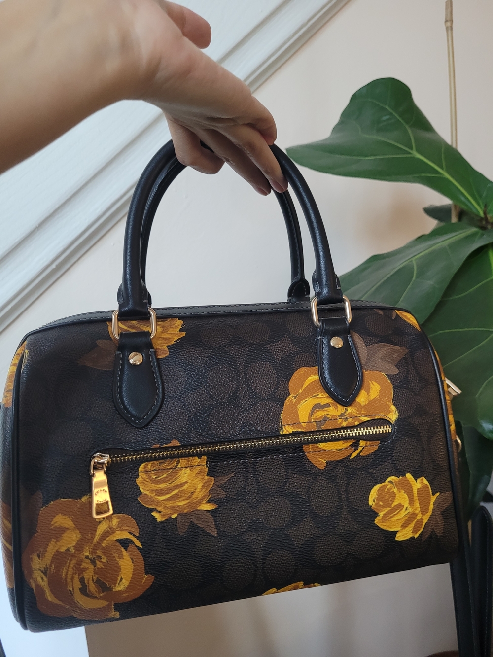 Coach Rowan Satchel Bag in Signature Canvas with Floral Print - Picture 12 of 16